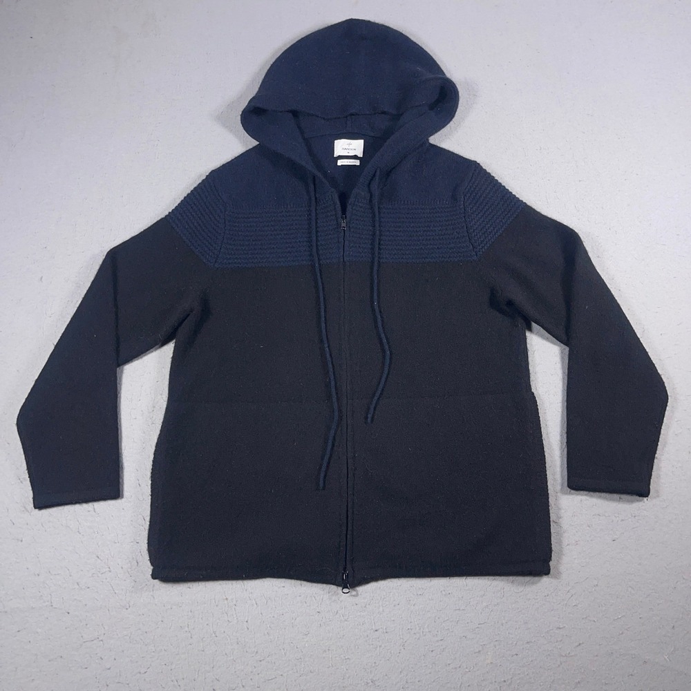 Harden Cashmere Hoodie Women Medium Front Zip Cashmere Navy‎ Black Quiet Luxury